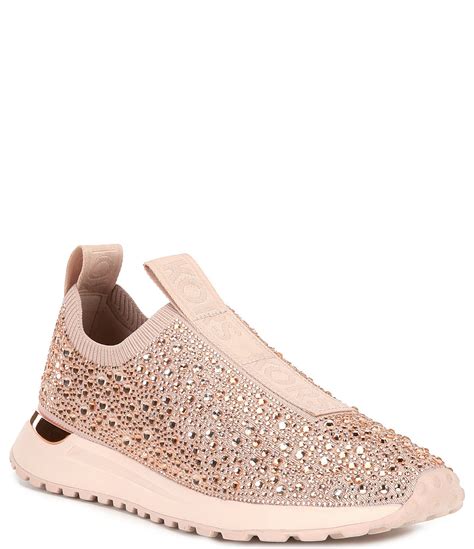 michael kors blue slip on sneakers|michael kors rhinestone sneakers.